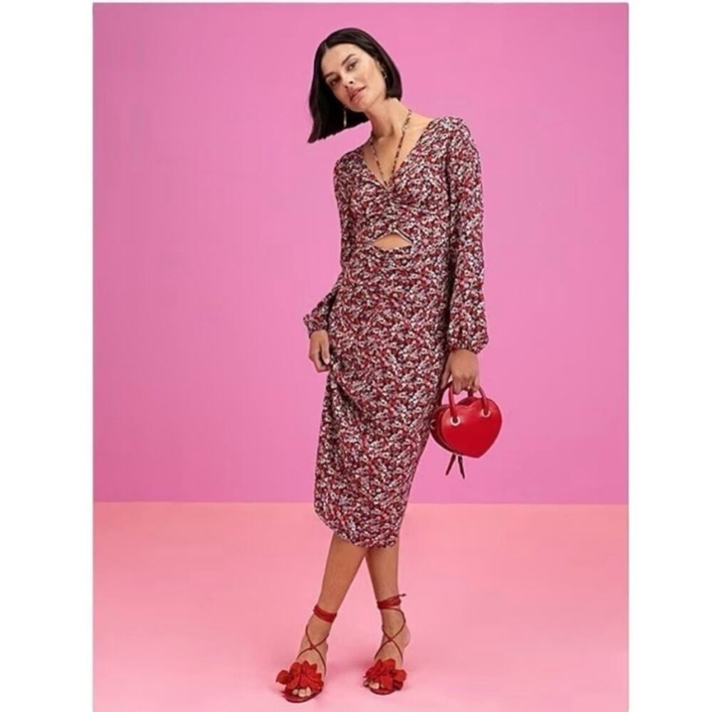 NWT Sanctuary Floral Long Sleeve Midi Dress 6
